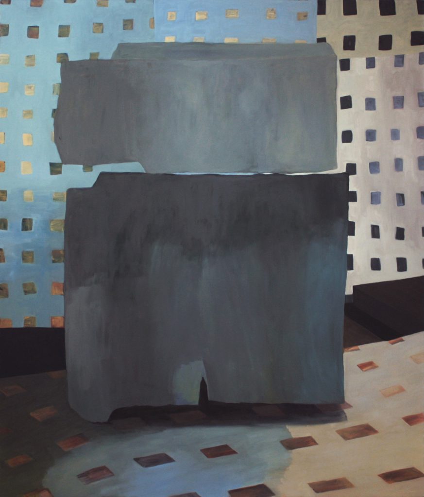 Grid and Grit, 2015, huile sur toile, 84" x 72"